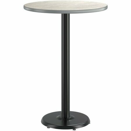 LANCASTER TABLE & SEATING LT 30 Round Reversible White/Slate Gray Bar Height Table Kit - 18'' Plate 349G30RS18RB